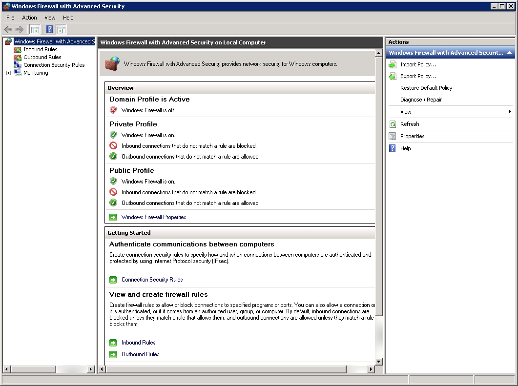 add inbound rules firewall