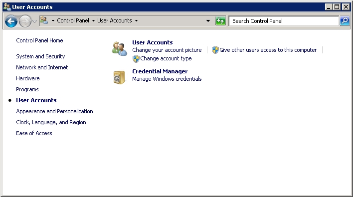 как отключить контроль учетных записей в Windows 2008